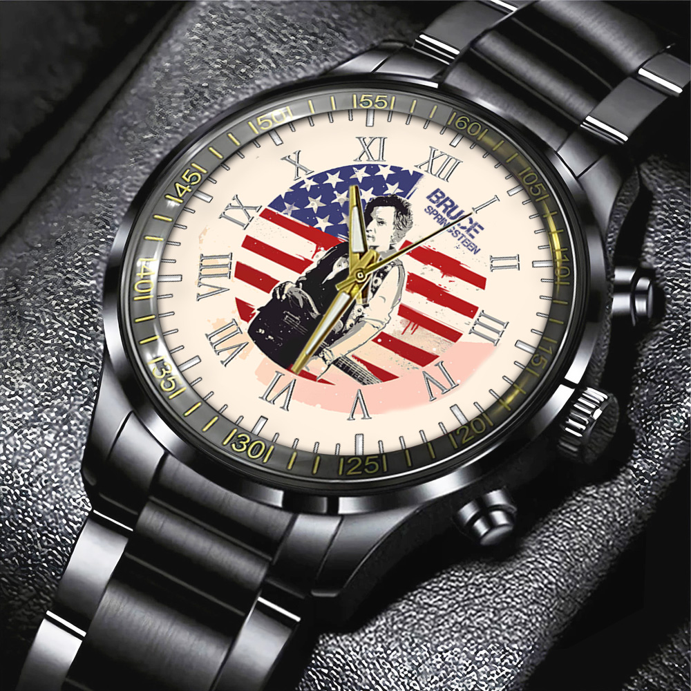 Goalzenith Bruce Springsteen Music Black Stainless Steel Watch Gift For Fan