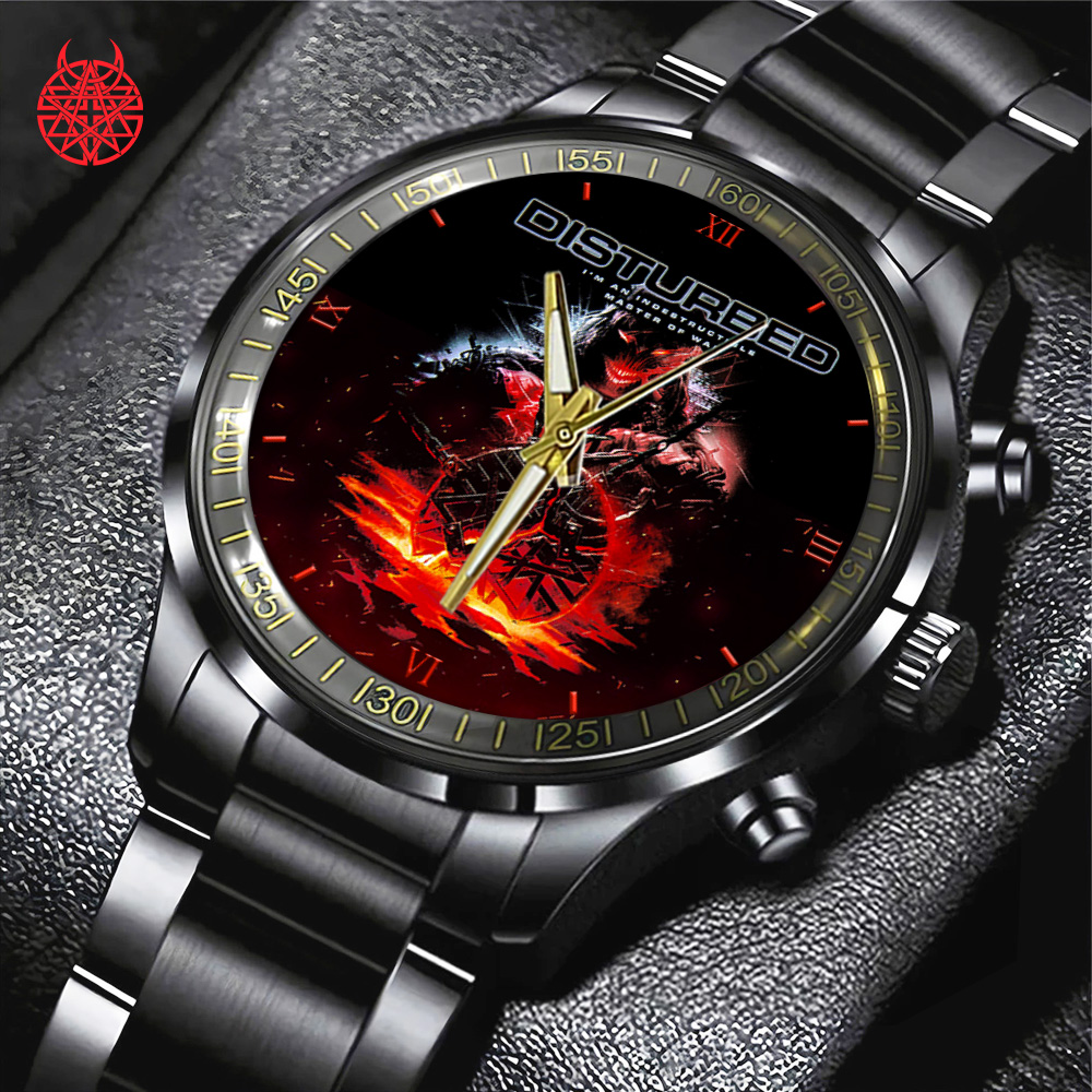 Goalzenith Disturbed Music Black Stainless Steel Watch Gift For Fan