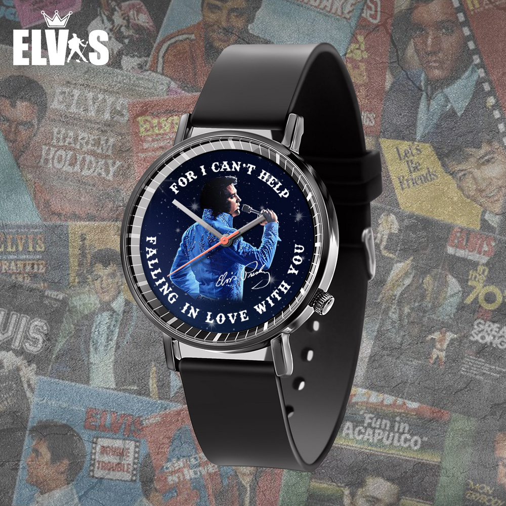 Goalzenith Elvis Presley Music Black Leather Watch Gift For Fan