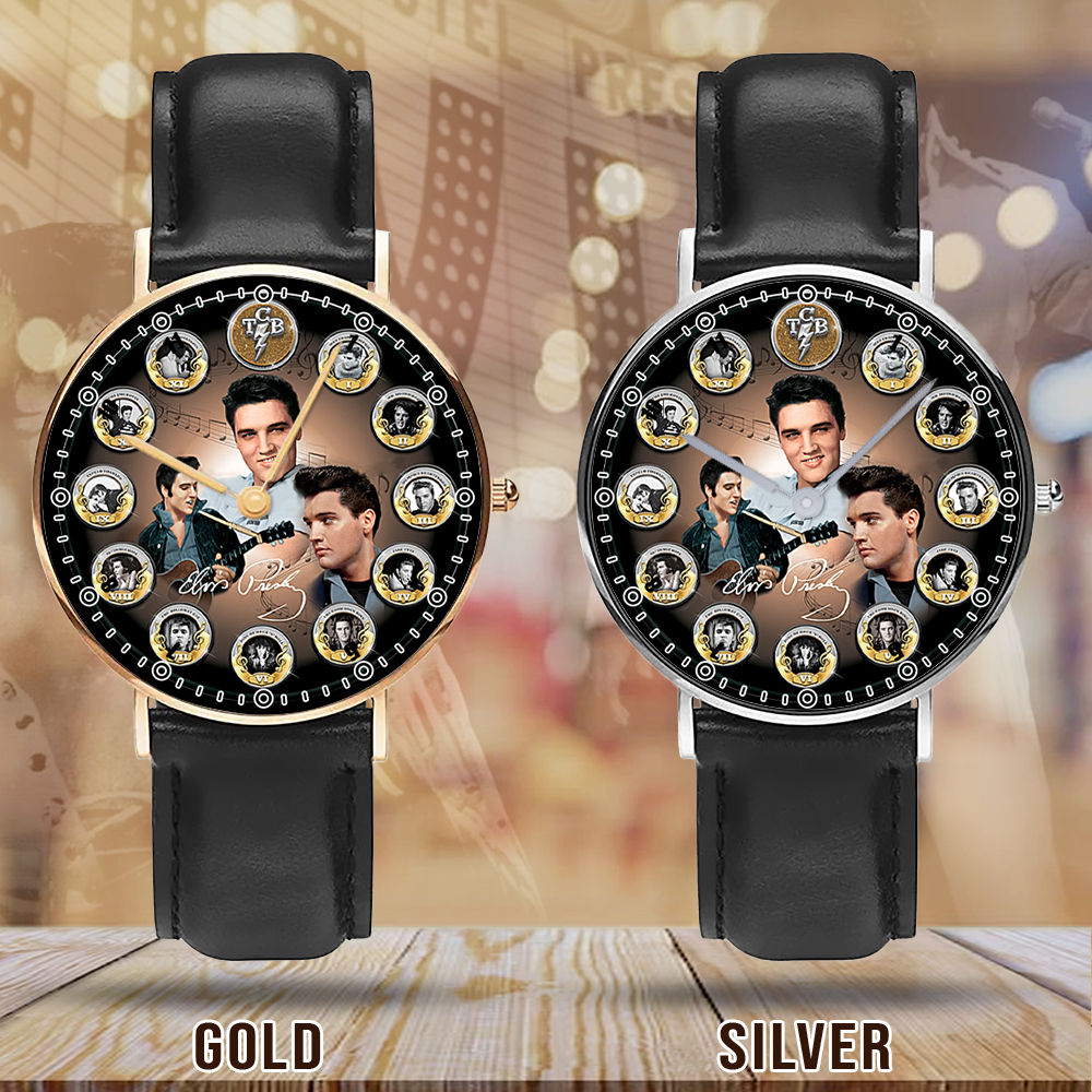 Goalzenith Elvis Presley Music Black Stainless Steel Watch Gift For Fan