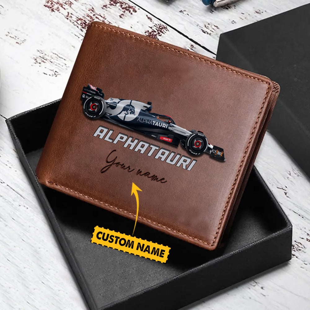 Goalzenith F1 Personalized Leather Wallet For Fans t Gift For Fan