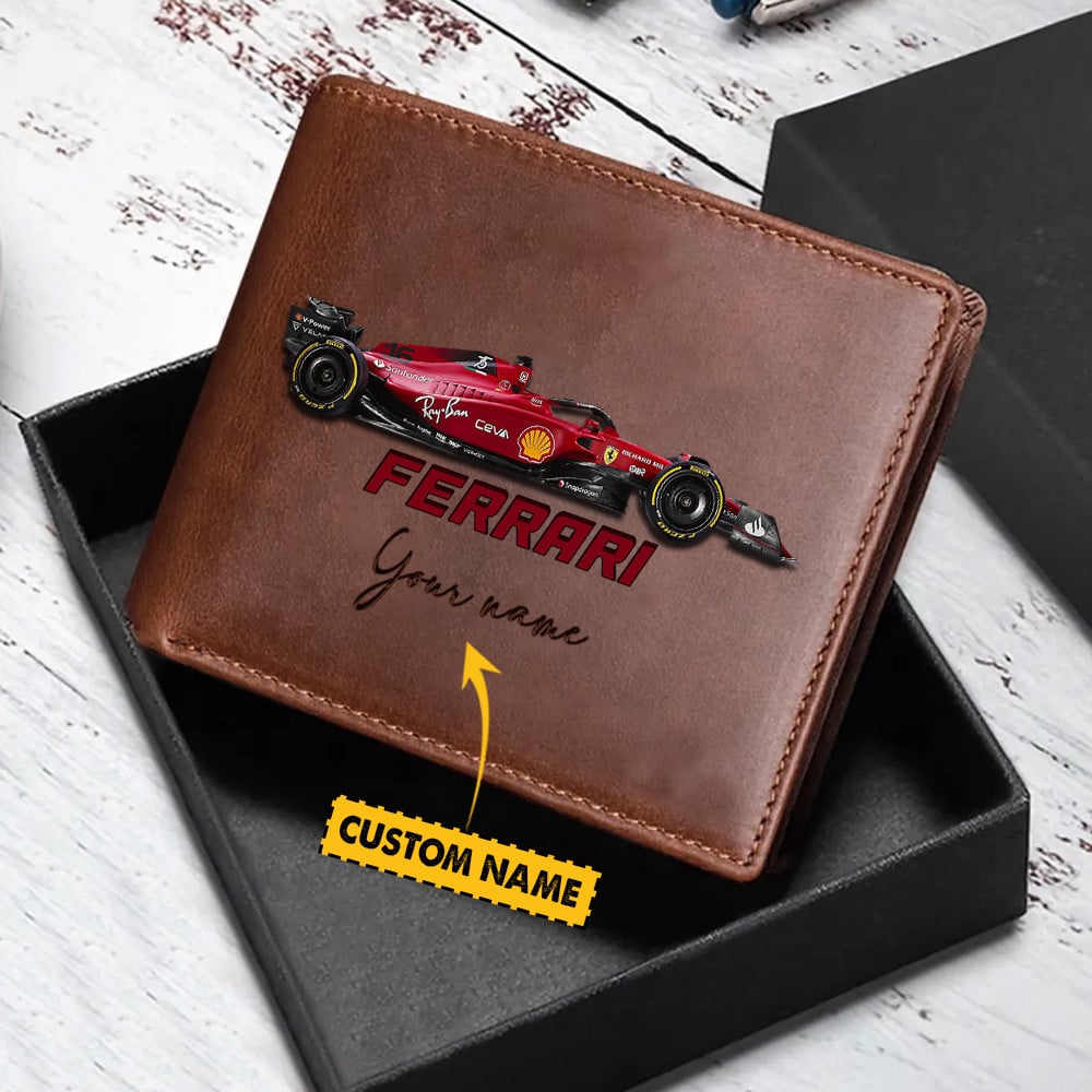 Goalzenith F1 Personalized Leather Wallet For Fans t Gift For Fan