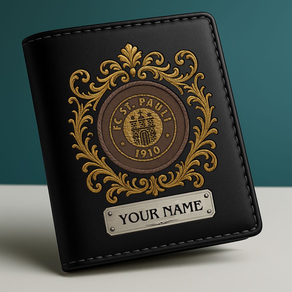 Goalzenith FC St. Pauli Bundesliga Leather Vertical Wallet Gift For Fan