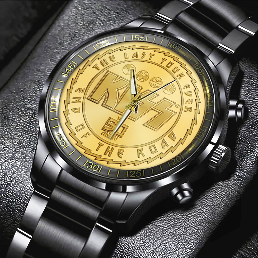 Goalzenith Kiss Band Music Black Stainless Steel Watch Gift For Fan