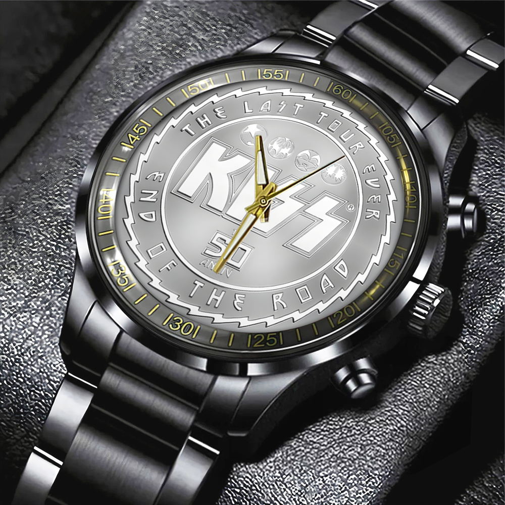 Goalzenith Kiss Band Music Black Stainless Steel Watch Gift For Fan