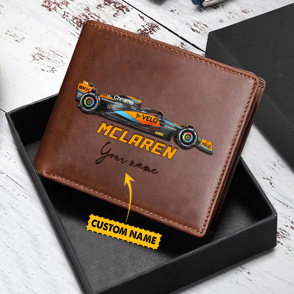 Goalzenith McLaren F1 Personalized Leather Wallet For Fans t Gift For Fan