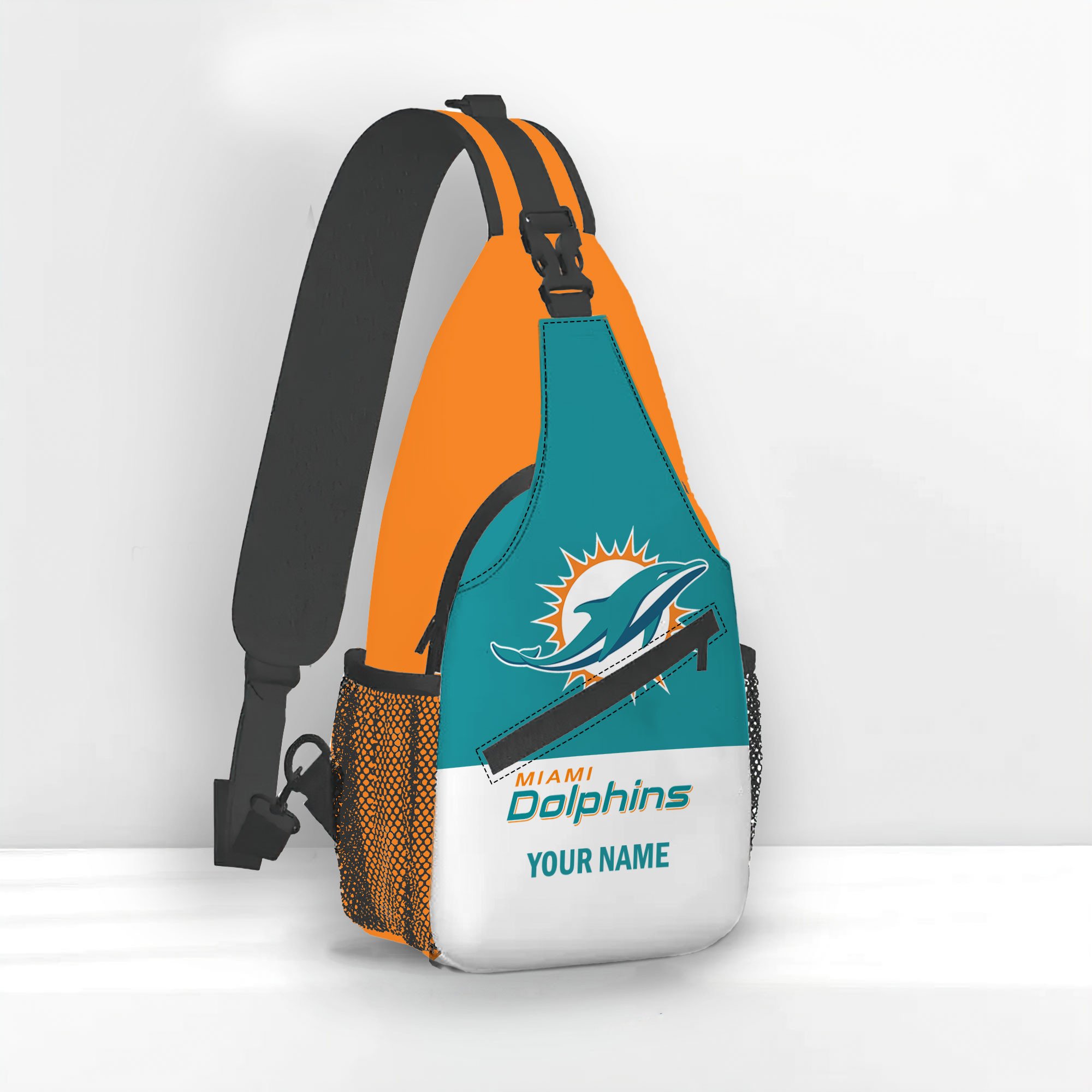 Goalzenith Miami Dolphins NFL Personalized Sling Bag Gift For Fan