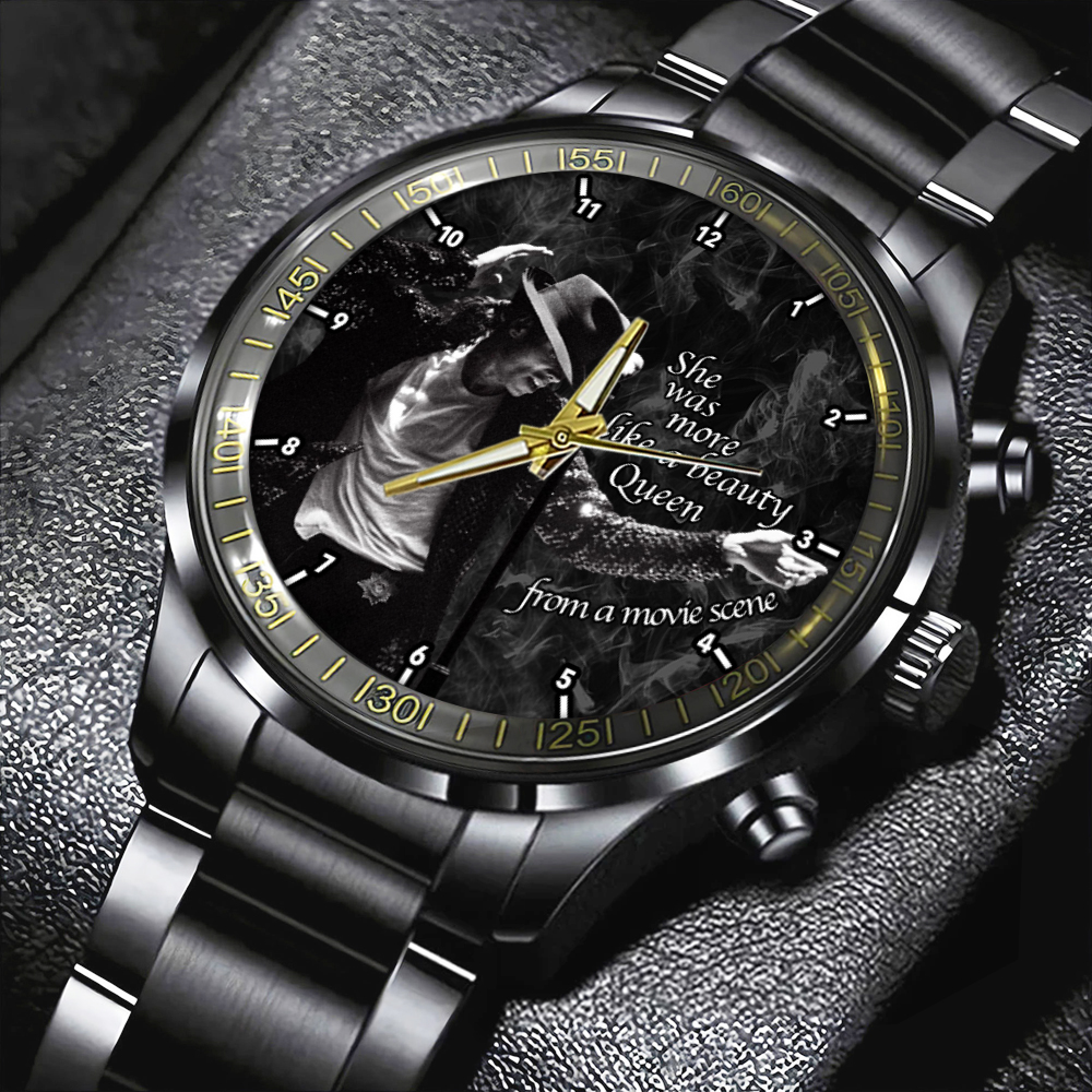 Goalzenith Michael Jackson Music Black Stainless Steel Watch Gift For Fan