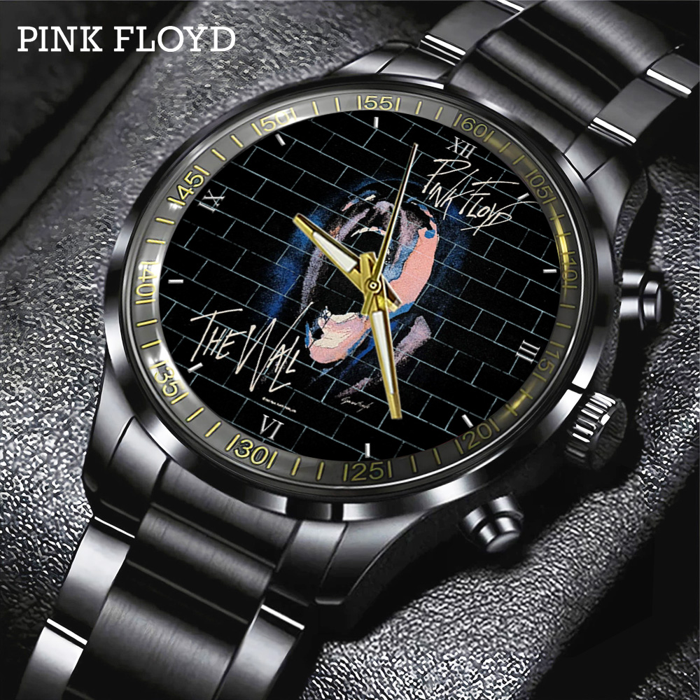 Goalzenith Pink Floyd Music Black Stainless Steel Watch Gift For Fan