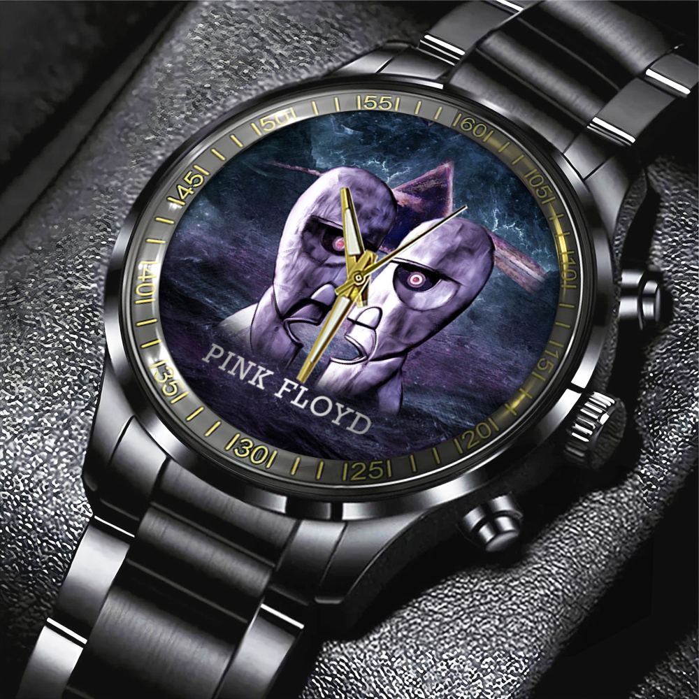 Goalzenith Pink Floyd Music Black Stainless Steel Watch Gift For Fan