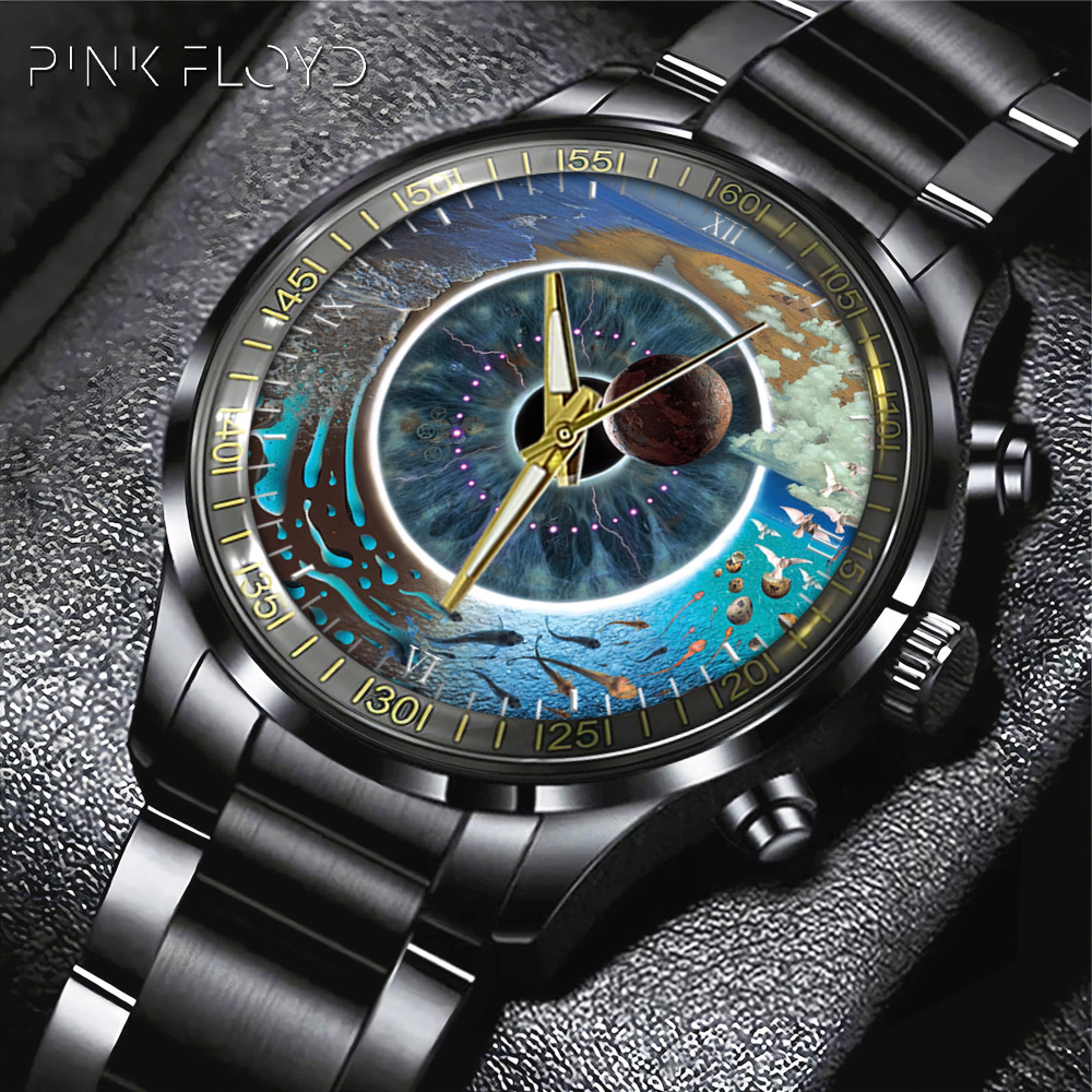 Goalzenith Pink Floyd Music Black Stainless Steel Watch Gift For Fan