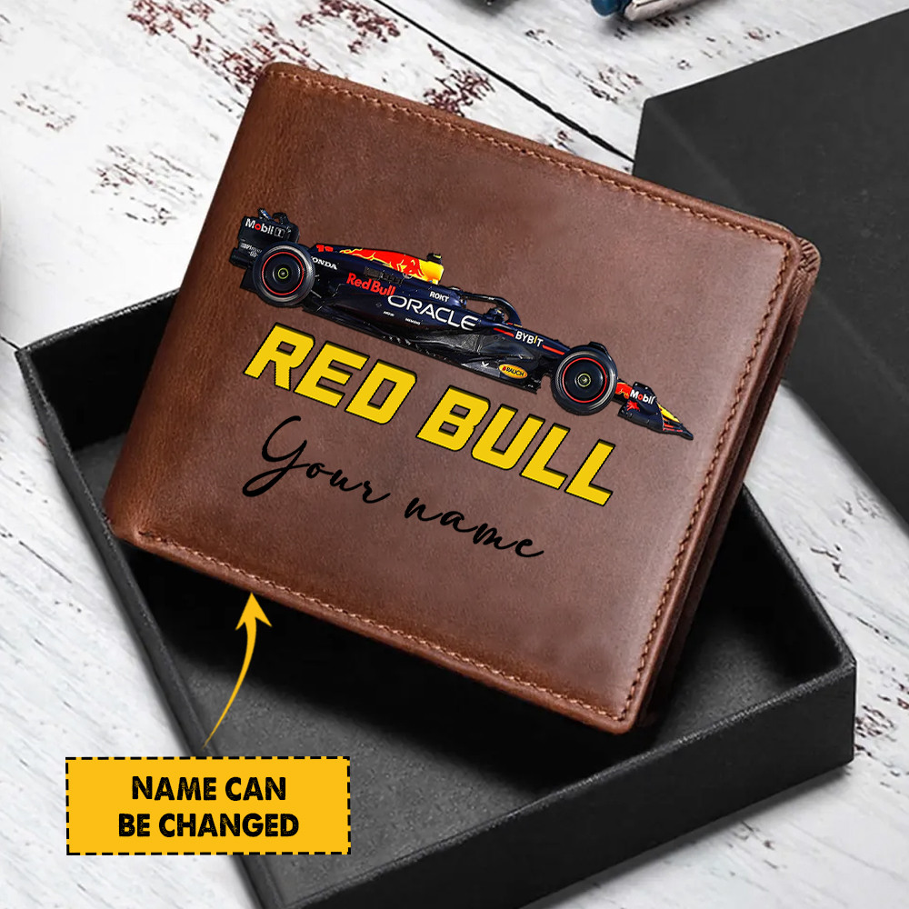 Goalzenith Red Bull F1 Formula 1 Men Leather Wallet Gift For Fan Gift For Fan