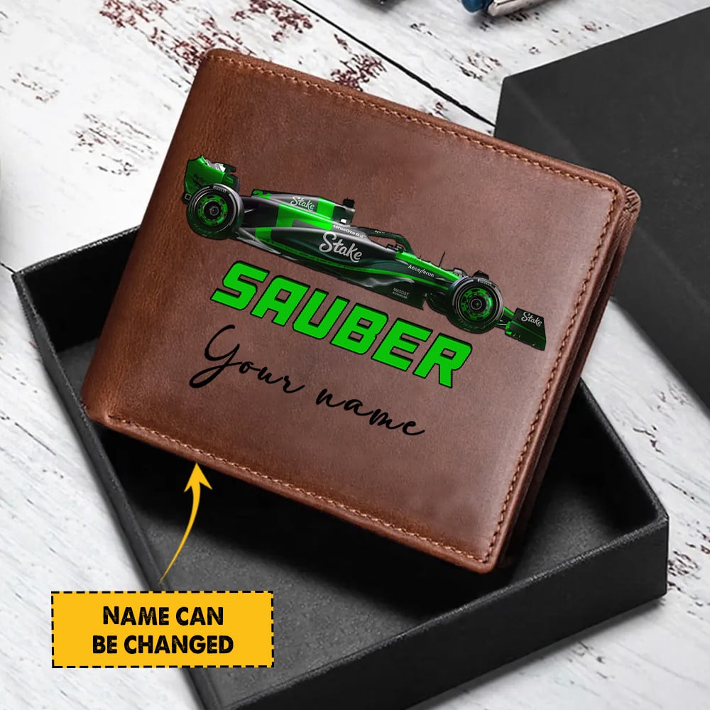 Goalzenith Sauber F1 Formula 1 Men Leather Wallet Gift For Fan Gift For Fan