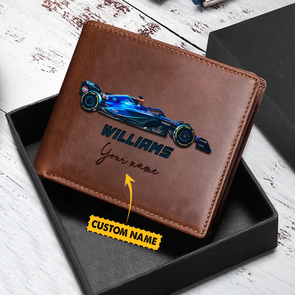 Goalzenith Williams F1 Personalized Leather Wallet For Fans t Gift For Fan