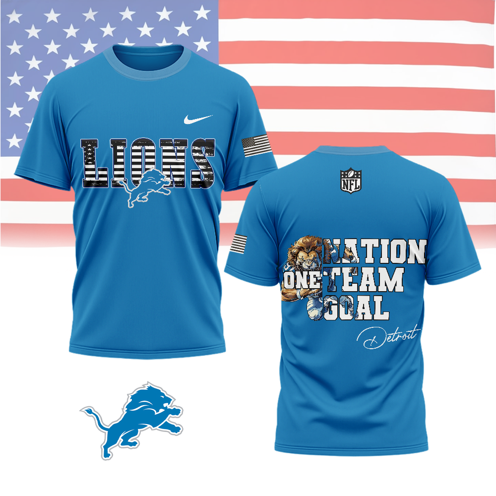 Goalzenith Detroit Lions NFL x Independence Day T-Shirt For Fans