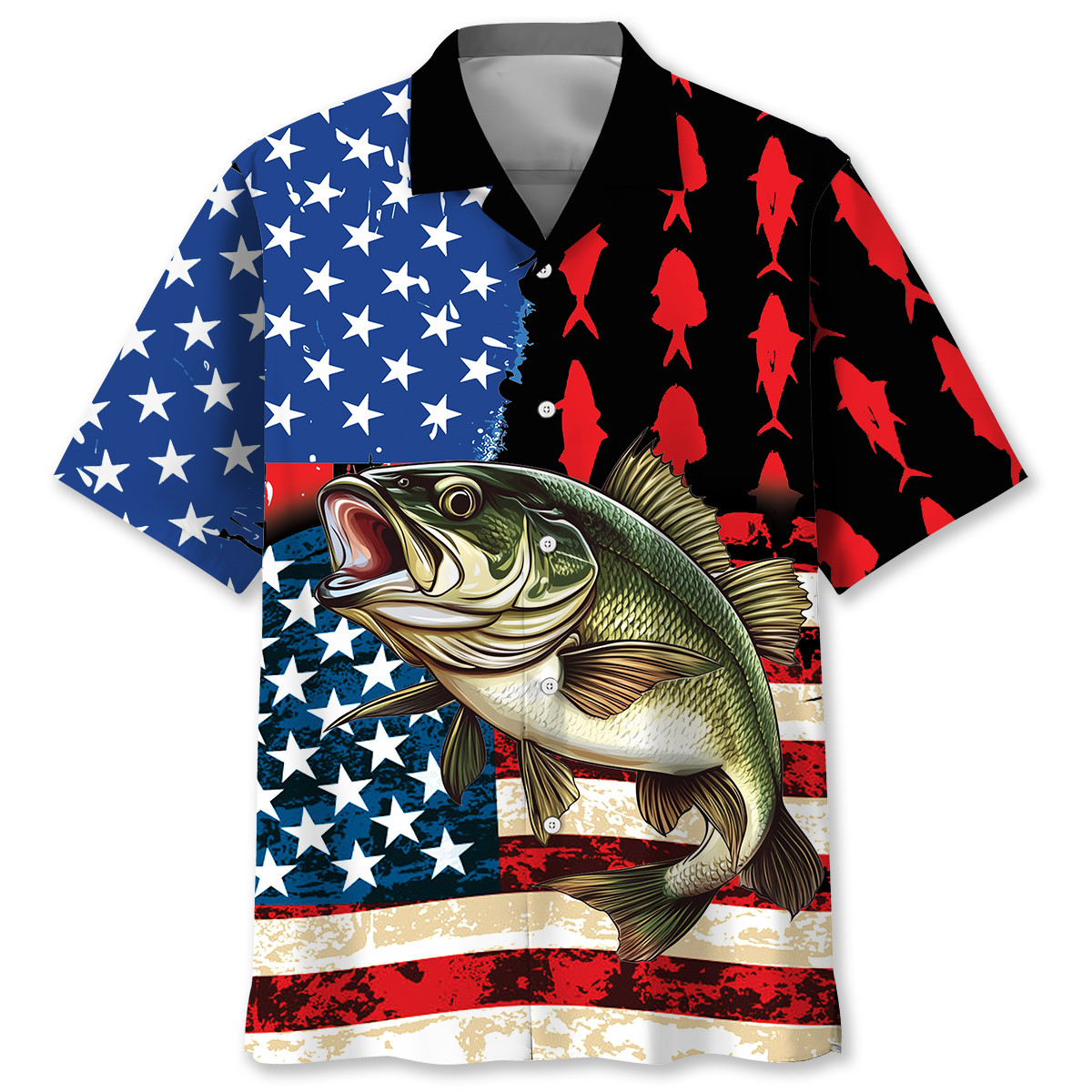 Goalzenith America Flag Fishing Hawaiian Shirt For Fan