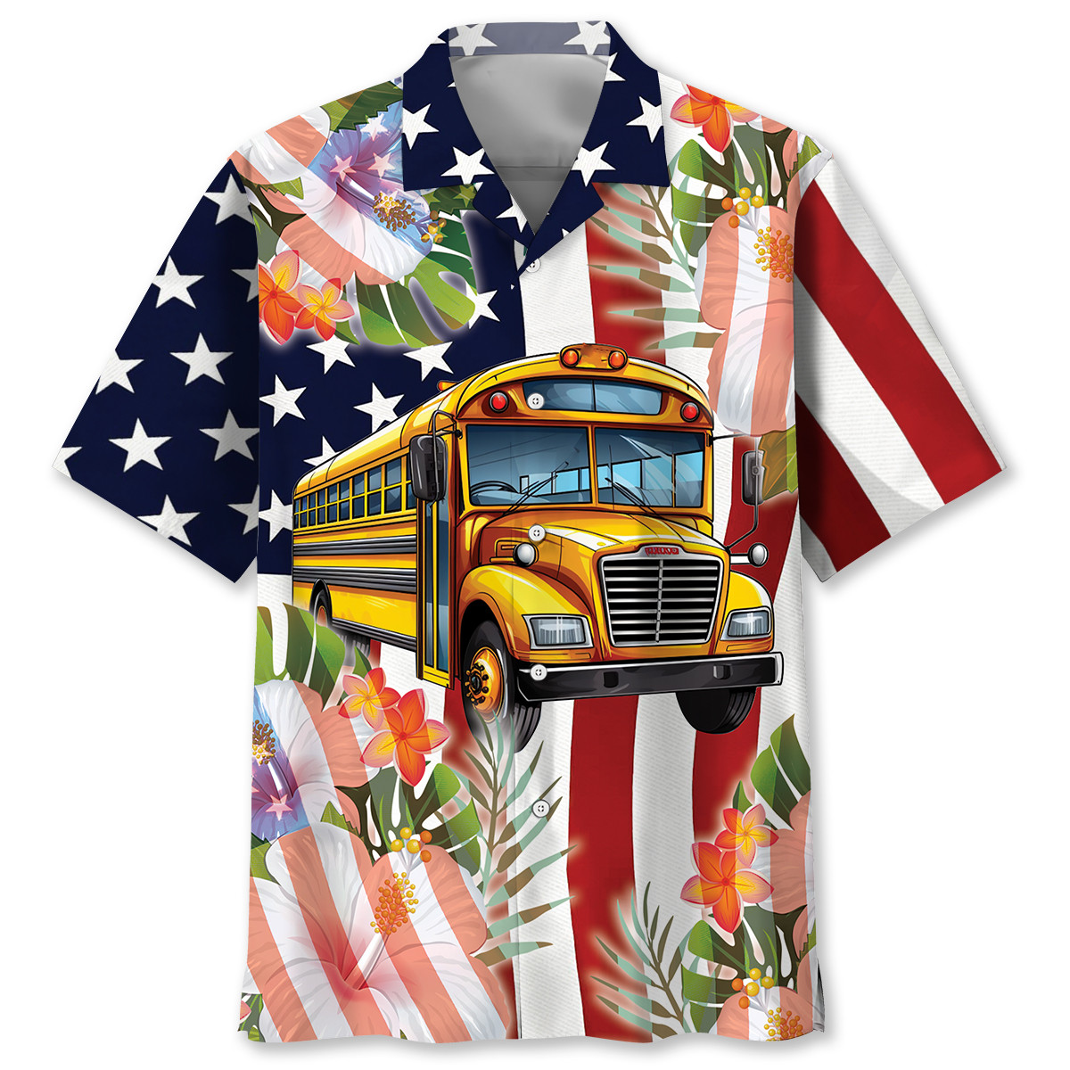 Goalzenith America School Bus Hawaiian Shirt For Fan