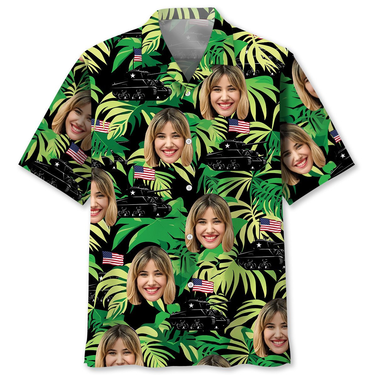 Goalzenith American Army and Wife Tank M4 Hawaiian Shirt For Fan