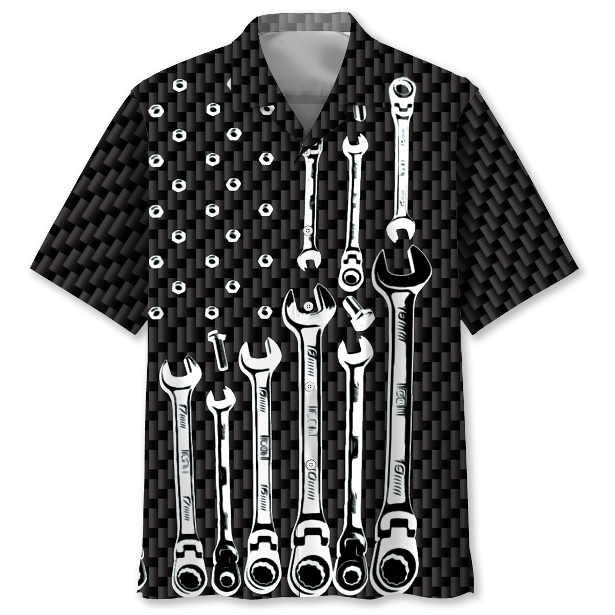 Goalzenith American Mechanic Black And White Hawaiian Shirt For Fan