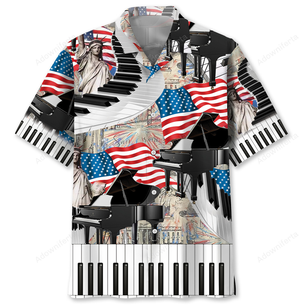 Goalzenith American Piano Patriotic Hawaiian Shirt For Fan