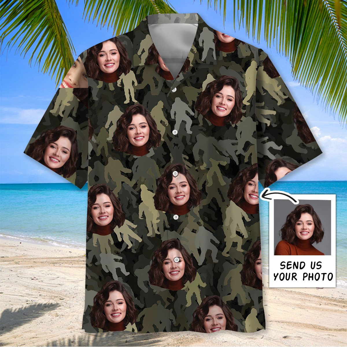 Goalzenith Bigfoot Hawaiian Shirt Custom Girl Friend Face For Fan