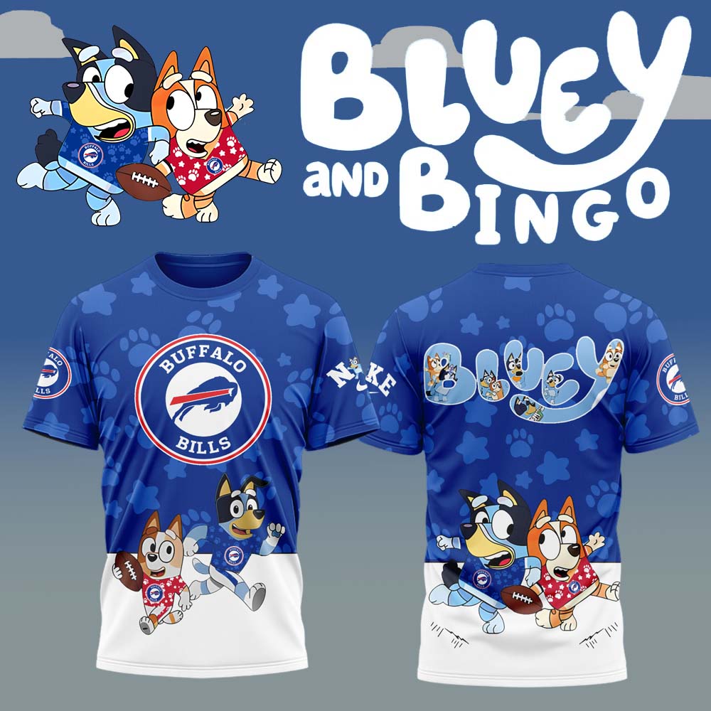 Goalzenith Bluey x Buffalo Bills T Shirt Gift For Fans