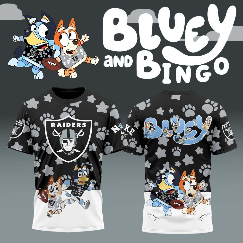 Goalzenith Bluey x Las Vegas Raiders T Shirt Gift For Fans