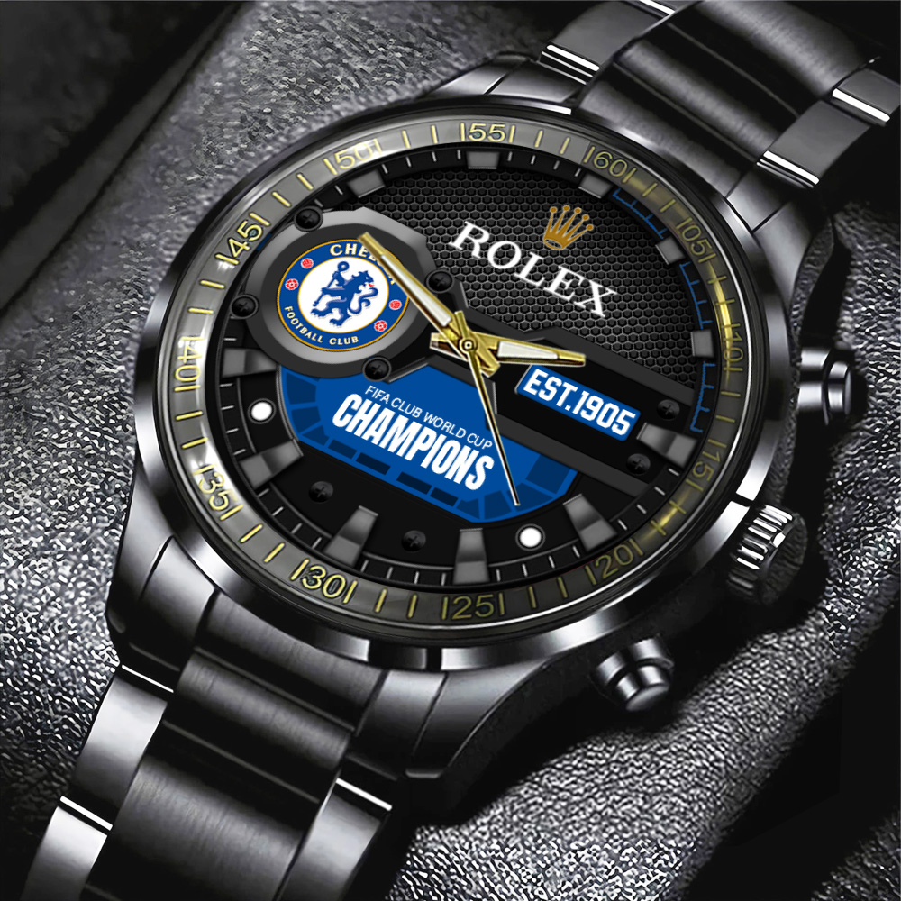 Goalzenith Chelsea FC EPL x Rolex Black Stainless Steel Watch For Fan
