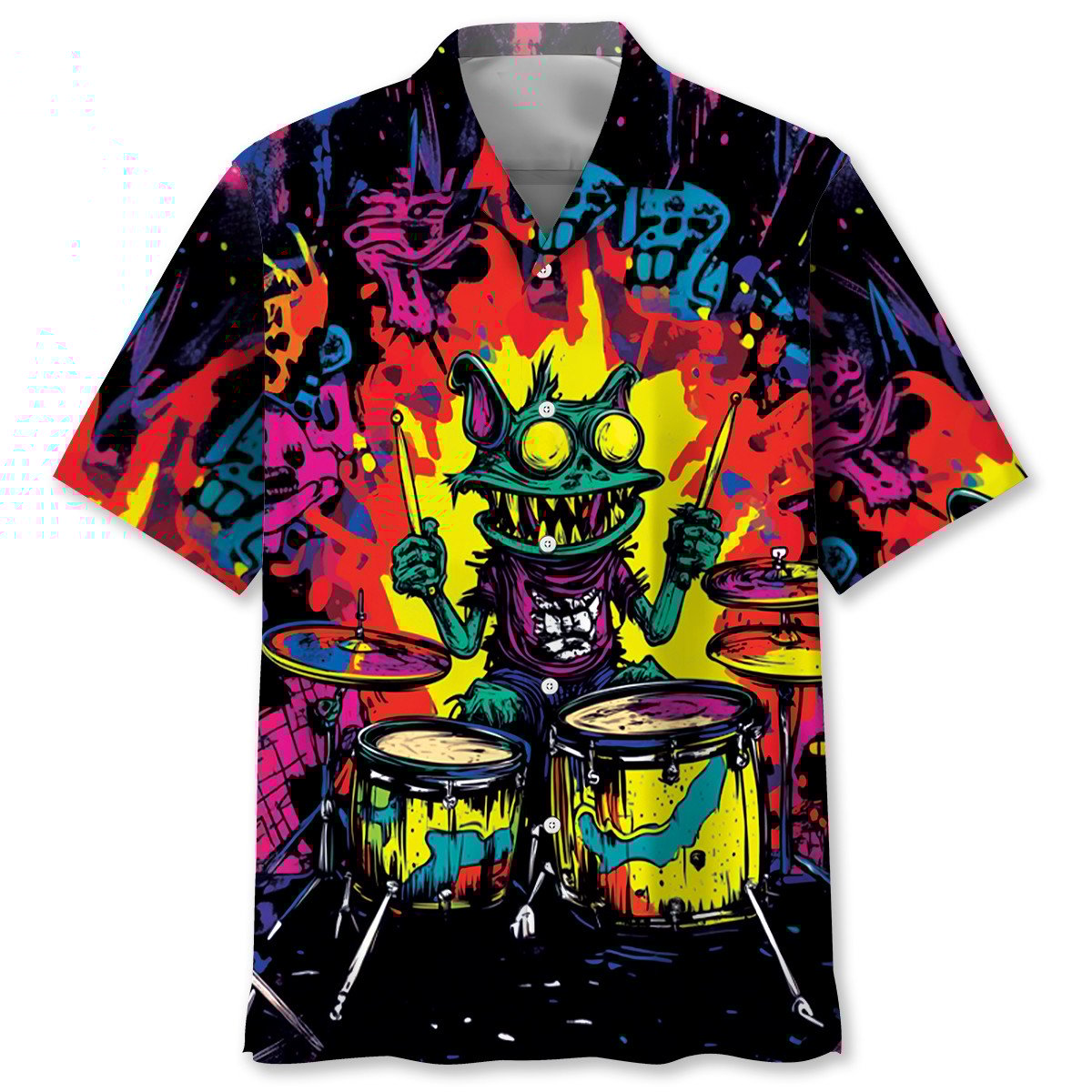 Goalzenith Crazy Drum Monster Hawaiian Shirt For Fan