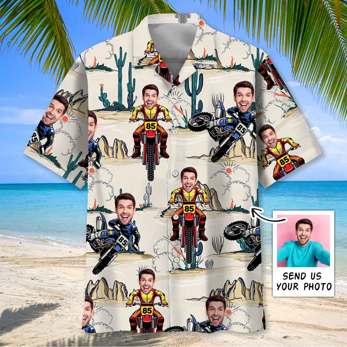 Goalzenith Dirt Bike Desert Custom Photo Hawaiian Shirt For Fan