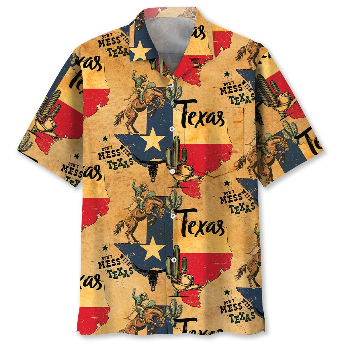 Goalzenith Don't Mess With Texas Cowboy Hawaiian Shirt Pocket For Fan