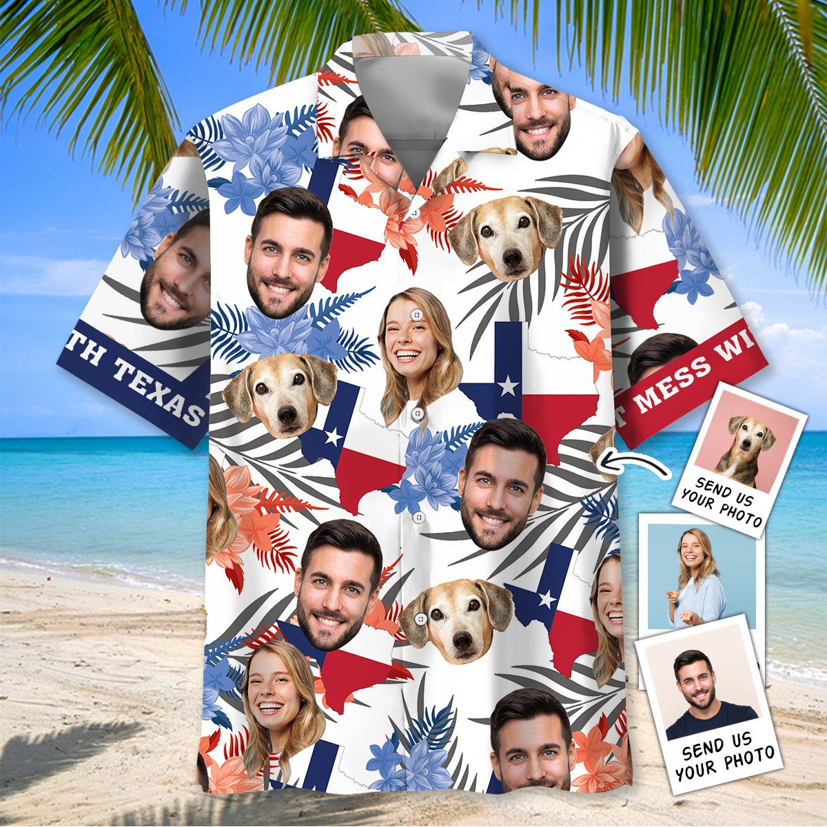 Goalzenith Don't Mess With Texas Custom Face Family Hawaiian Shirt For Fan