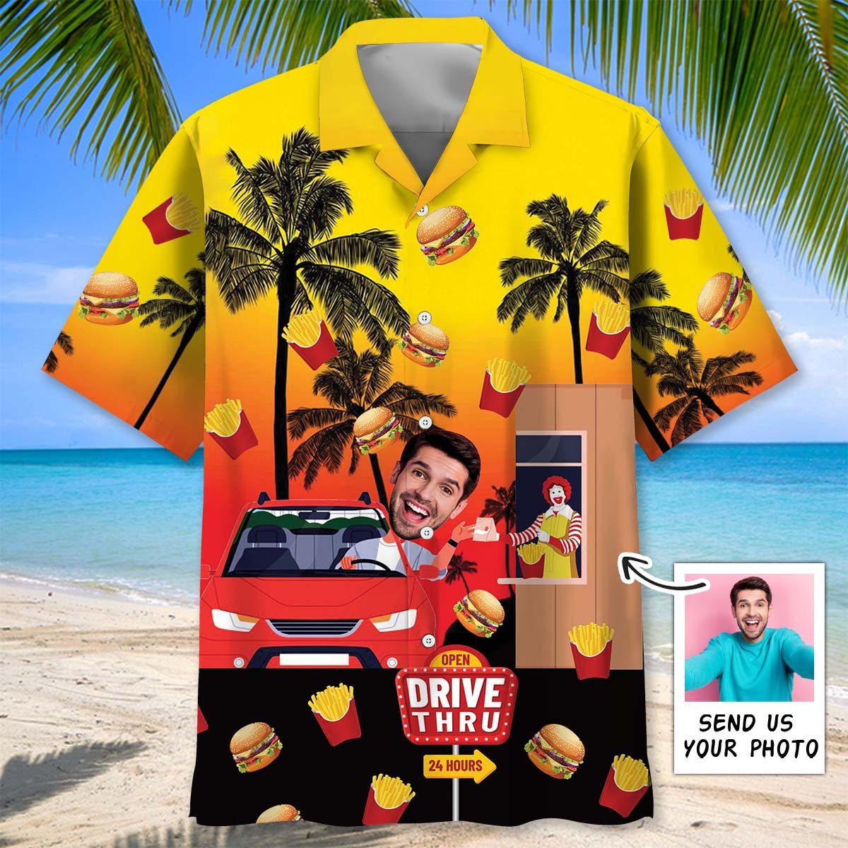 Goalzenith Drive-Thru Fast Food Restaurant Custom Face Hawaiian Shirt For Fan