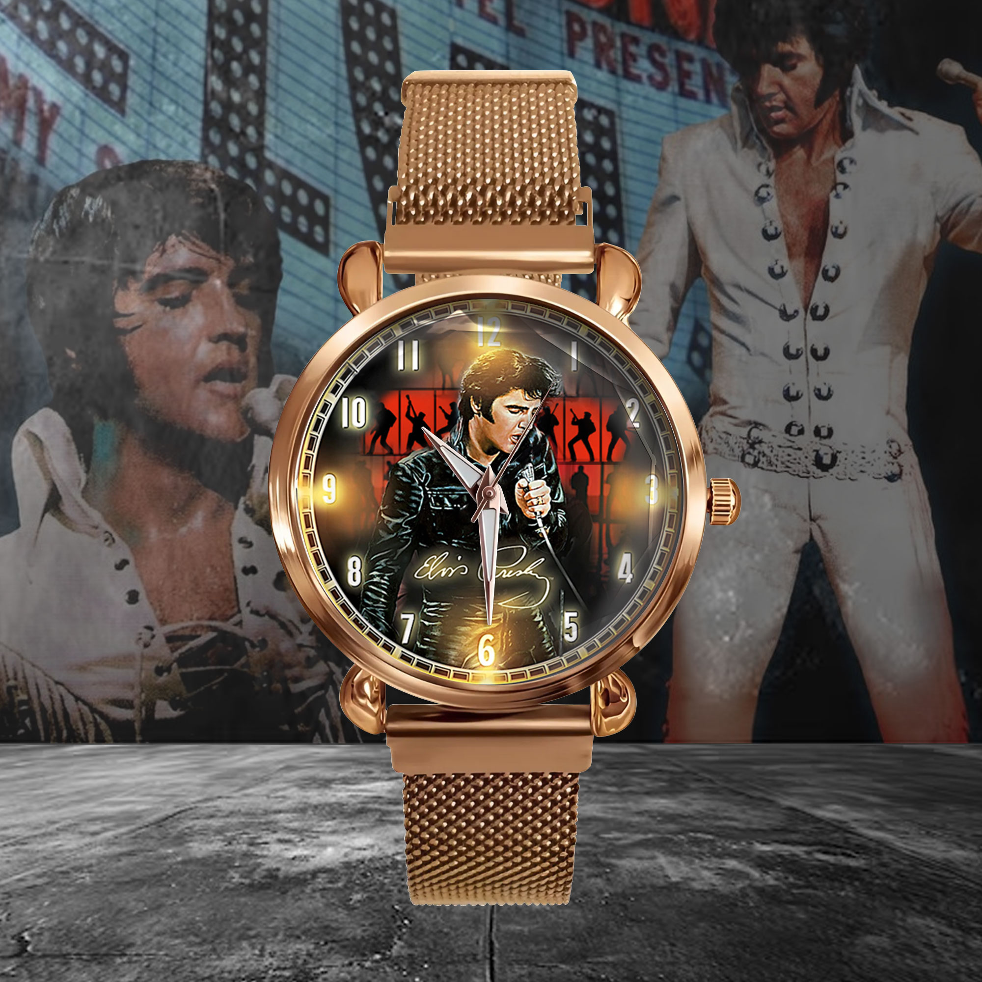 Goalzenith Elvis Presley Music Mesh Strap Quartz Watch For Fan