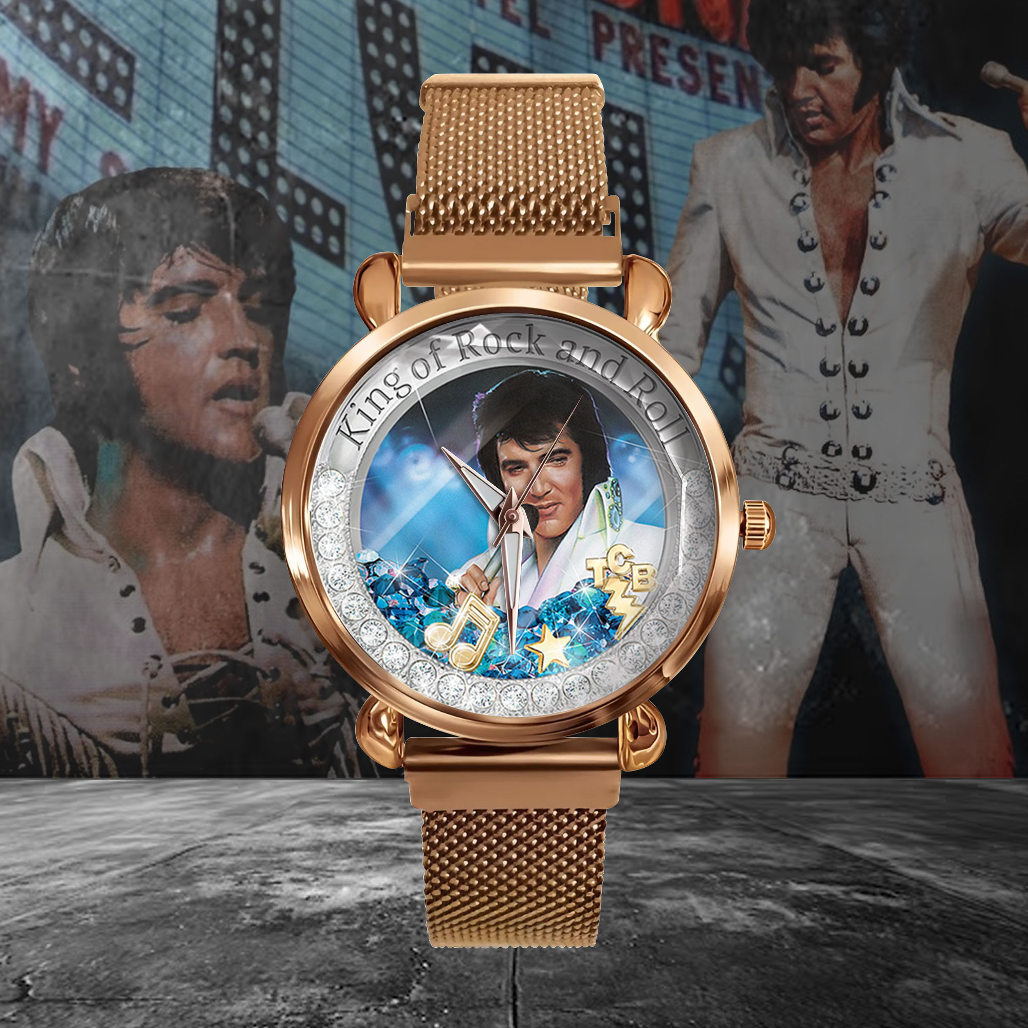 Goalzenith Elvis Presley Music Mesh Strap Quartz Watch For Fan