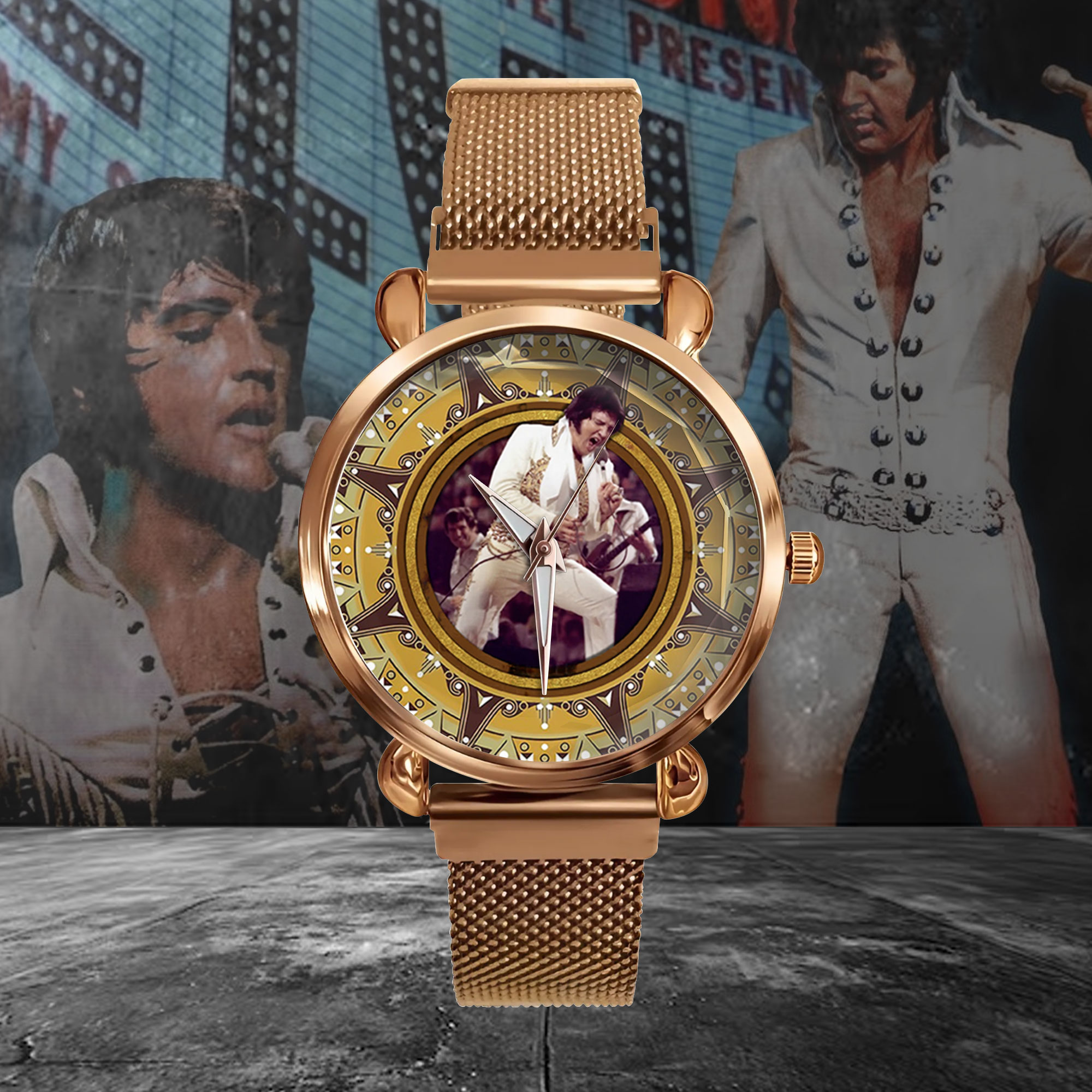 Goalzenith Elvis Presley Music Mesh Strap Quartz Watch For Fan