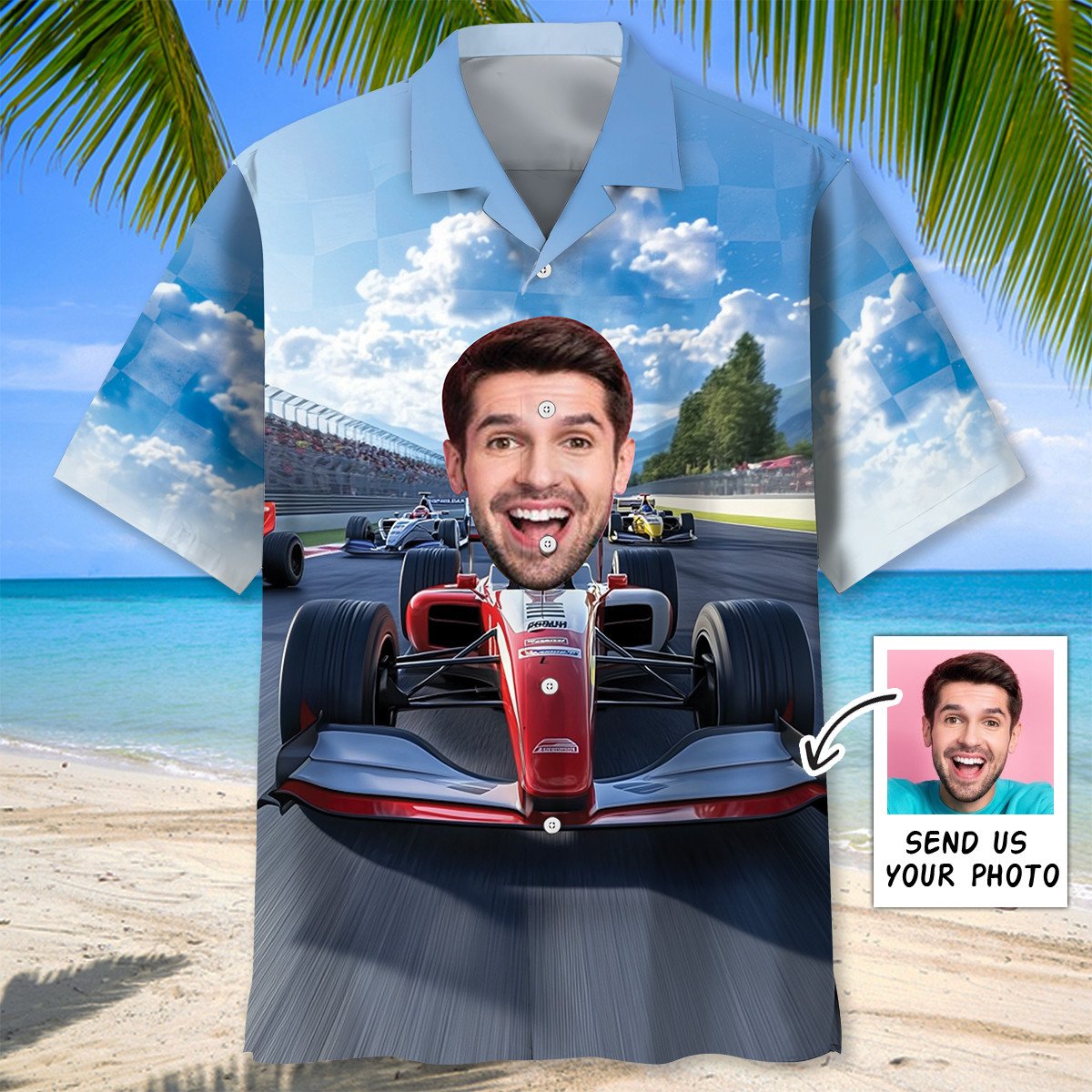 Goalzenith F1 Racing Custom Face Hawaiian Shirt For Fan