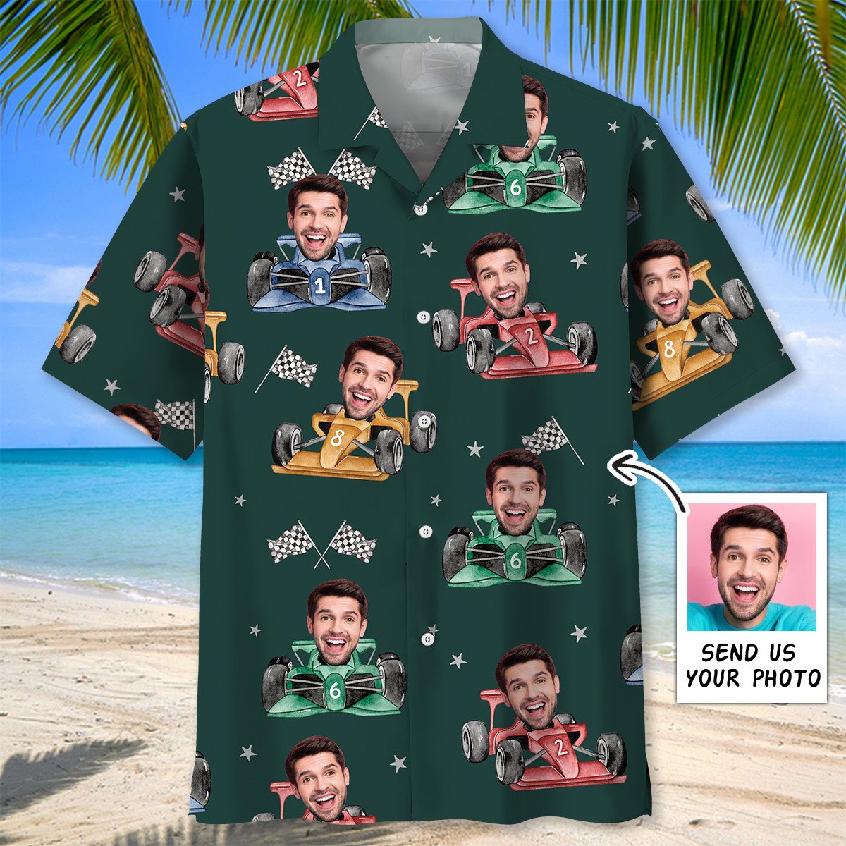 Goalzenith F1 Racing Custom Face Hawaiian Shirt For Fan