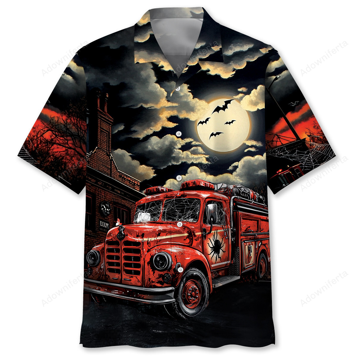 Goalzenith Fire Truck Horror Hawaiian Shirt For Fan