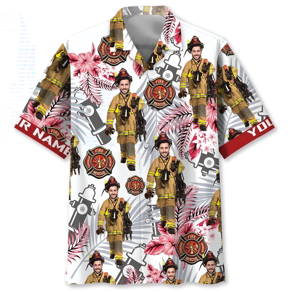 Goalzenith Firefighter Custom Photo and Name Hawaiian Shirt For Fan