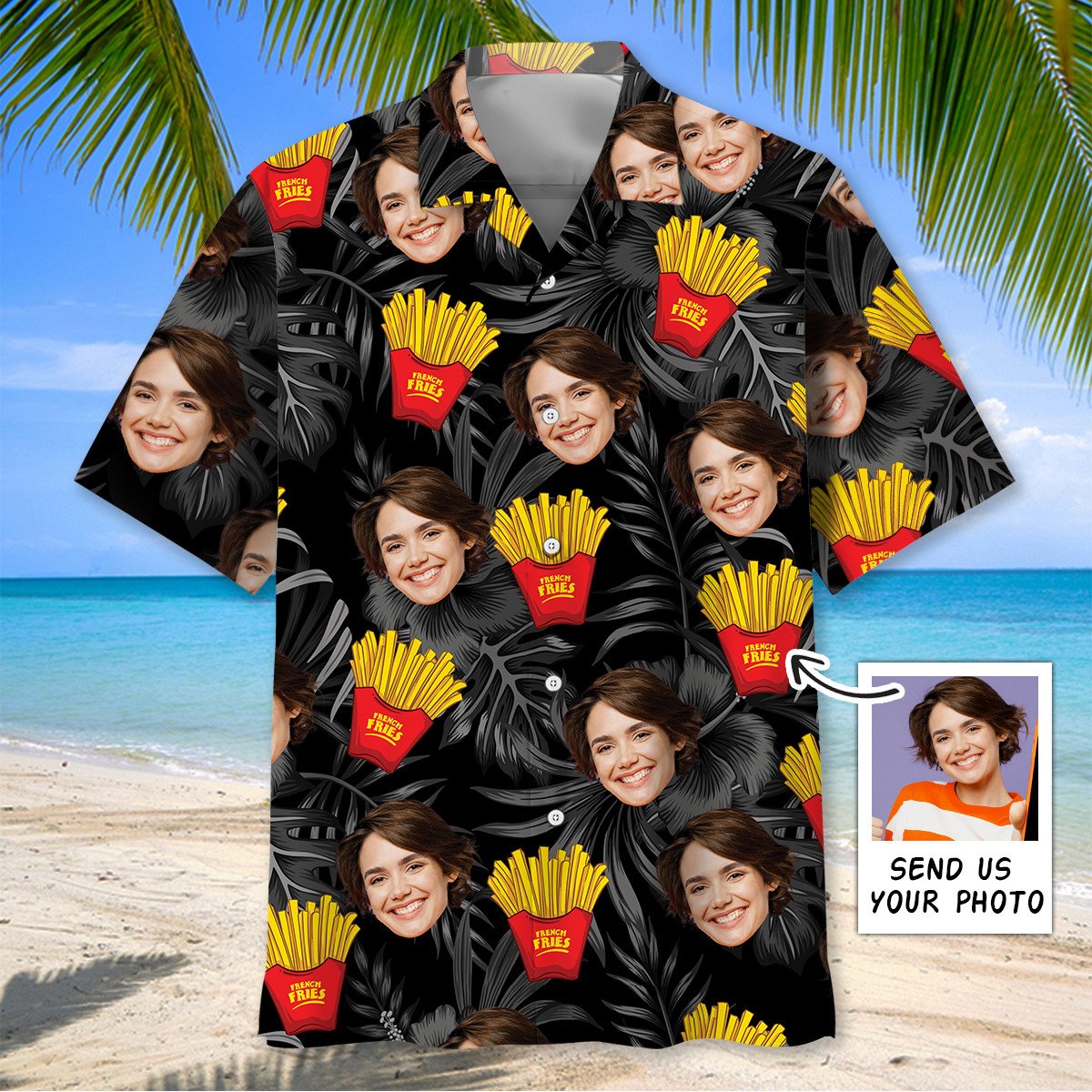 Goalzenith French Fries and Wife Custom Face Hawaiian Shirt For Fan