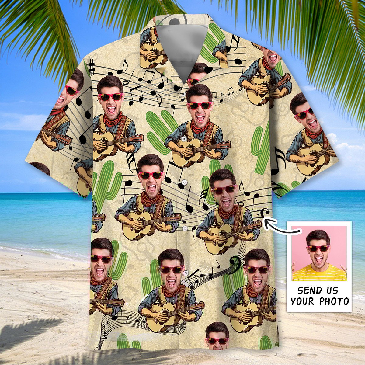 Goalzenith Funny Guitar Country Custom Photo Hawaiian Shirt For Fan