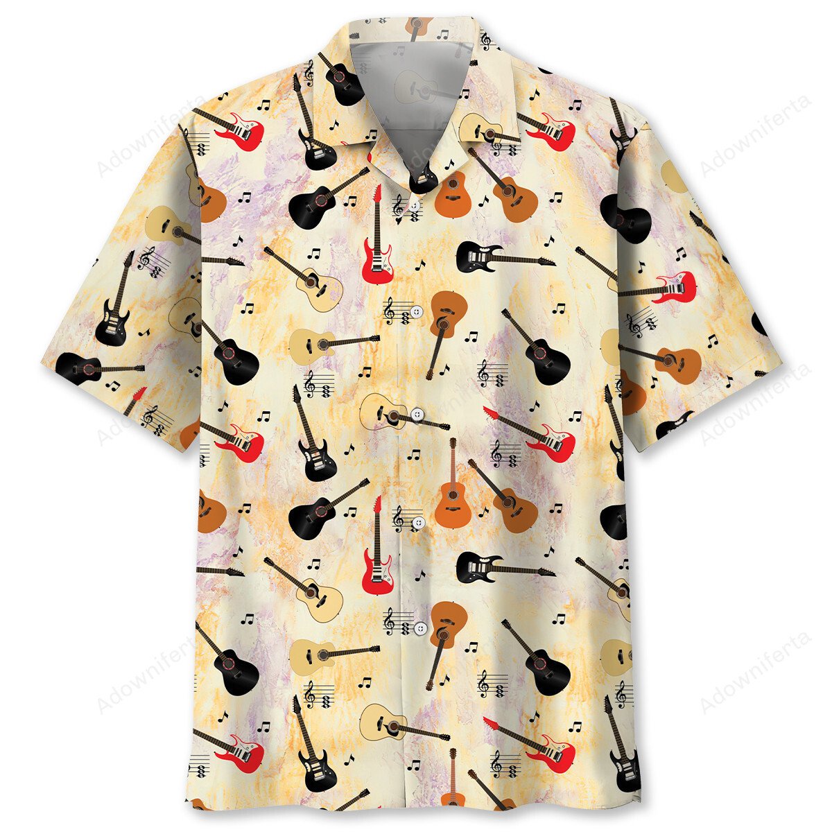 Goalzenith Funny Guitar Pattern Hawaiian Shirt For Fan