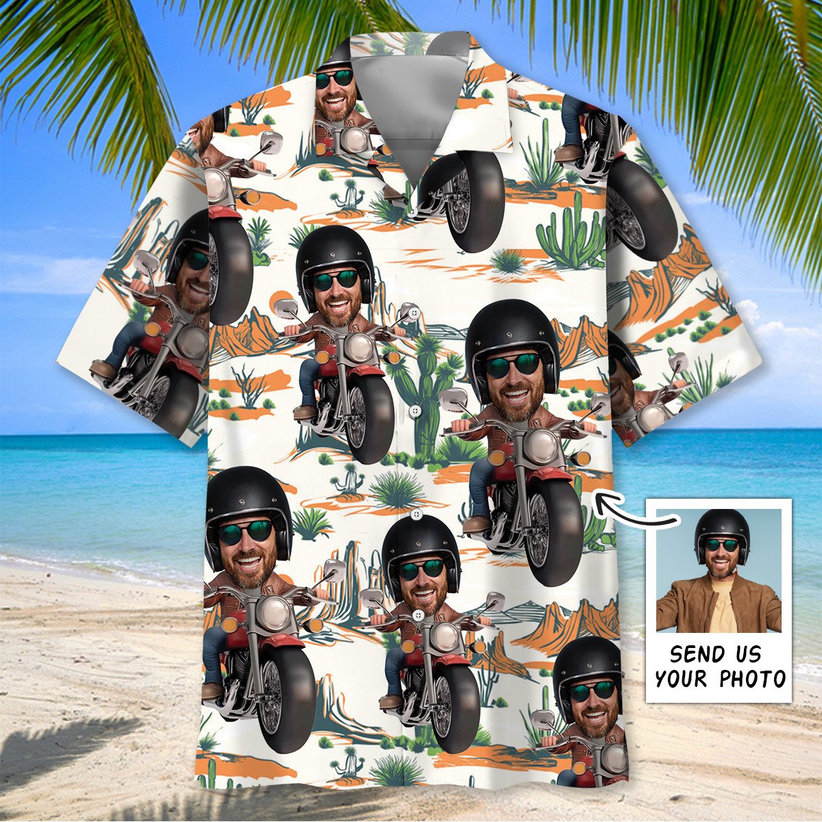Goalzenith Funny Motorcycle Custom Face Hawaiian Shirt For Fan