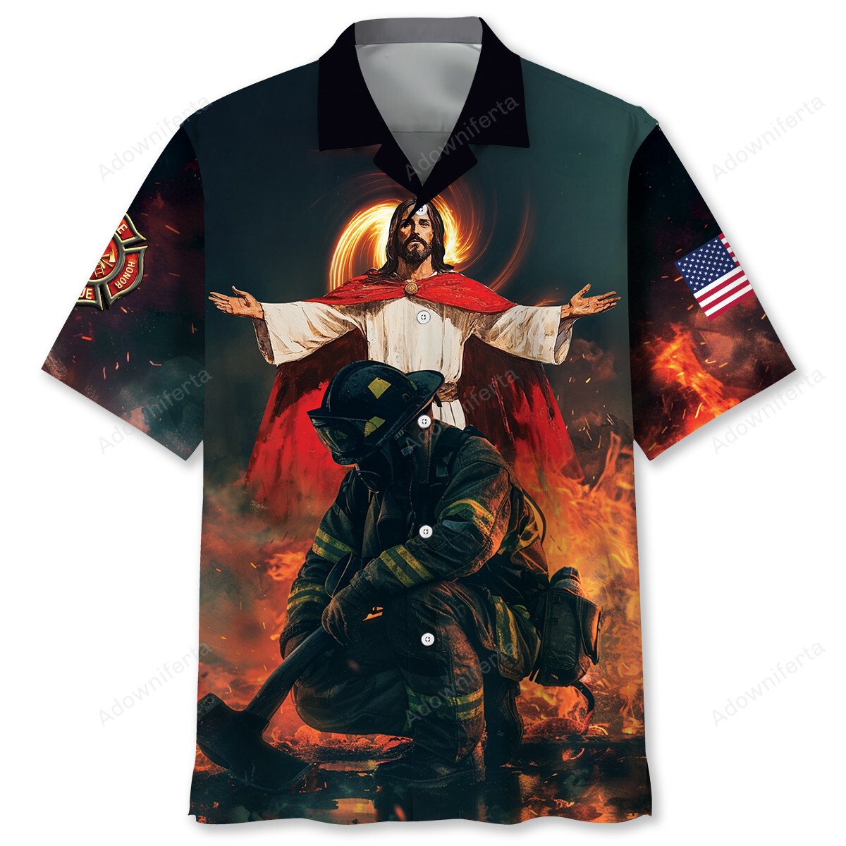 Goalzenith God Bless Firefighters Hawaiian Shirt For Fan