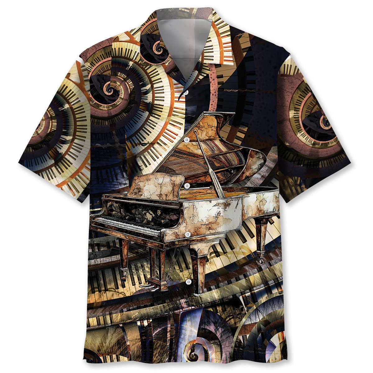Goalzenith Grand Piano Old Vintage Keyboard Hawaiian Shirt For Fan