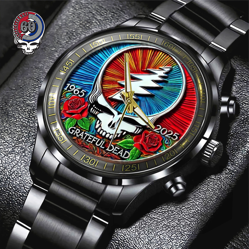 Goalzenith Grateful Dead Music Black Stainless Steel Watch For Fan