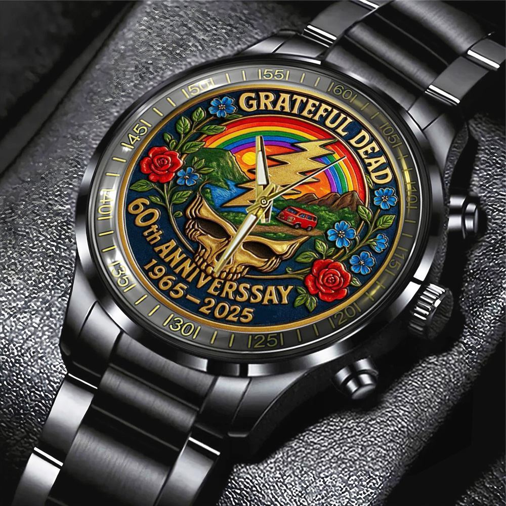 Goalzenith Grateful Dead Music Black Stainless Steel Watch For Fan