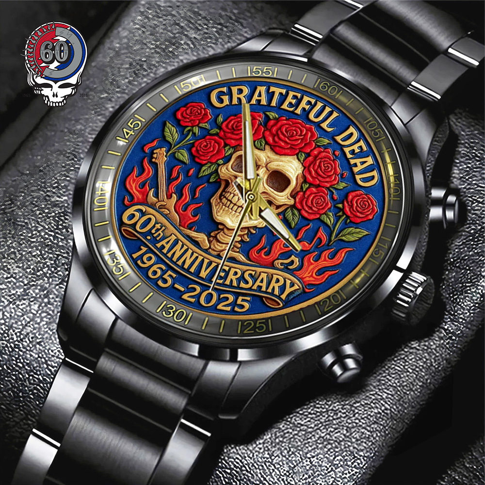 Goalzenith Grateful Dead Music Black Stainless Steel Watch For Fan