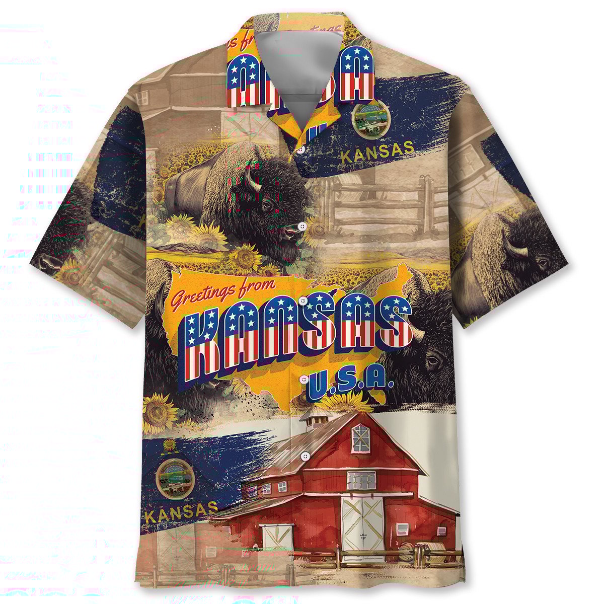 Goalzenith Greeting From Kansas USA Hawaiian Shirt For Fan